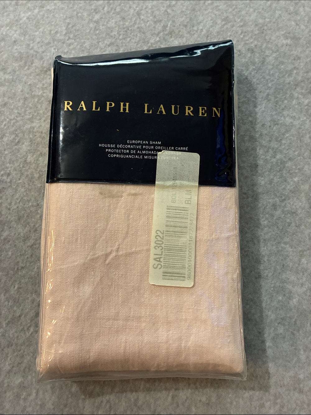 Ralph Lauren Olivia Clotilde Euro Sham, Blush, 26 x 26 Inches New
